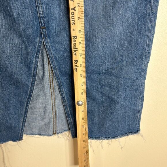 Madewell ladies long v cut denim skirt size 26 modest cute - Picture 6 of 8